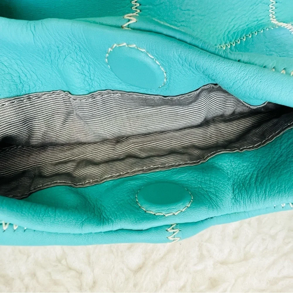 Ceci Ou Cela Plus Une Aqua Green Genuine Leather Shoulder/Hobo Bag